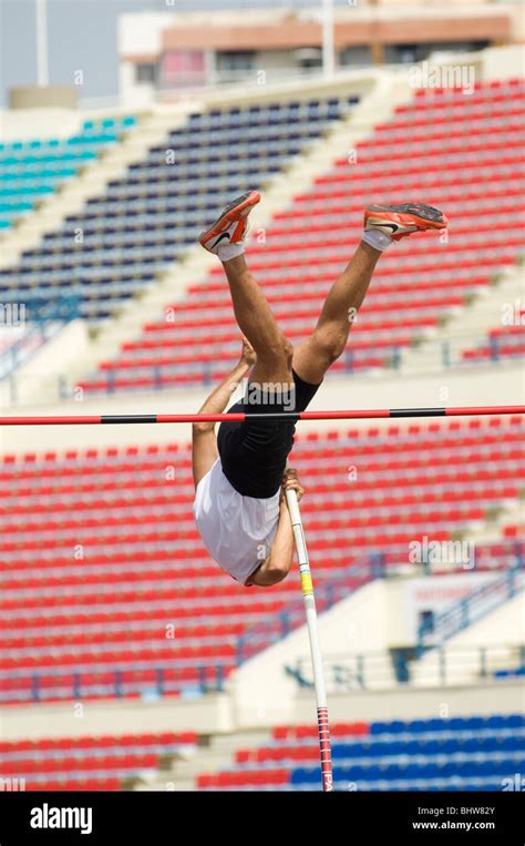 Pole Vaulter In The Francophone Games Beirut Lebanon Stock Photo Alamy