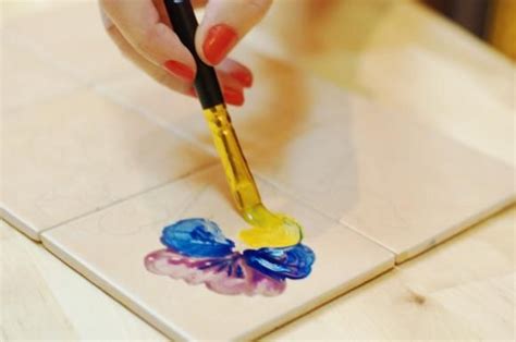 How To Paint On Ceramic Tile Painting On Ceramichand Painting Ceramic