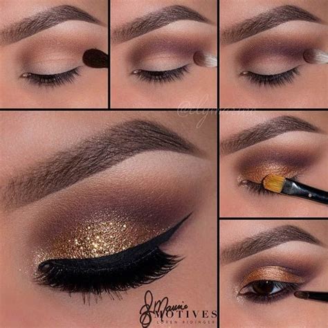21 Glamorous Smokey Eye Tutorials Stayglam Gold Eye Makeup Tutorial Gold Eye Makeup Smokey