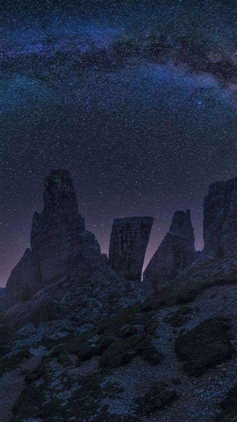 Dolomites Wallpaper 4k Mountains Milky Way Night