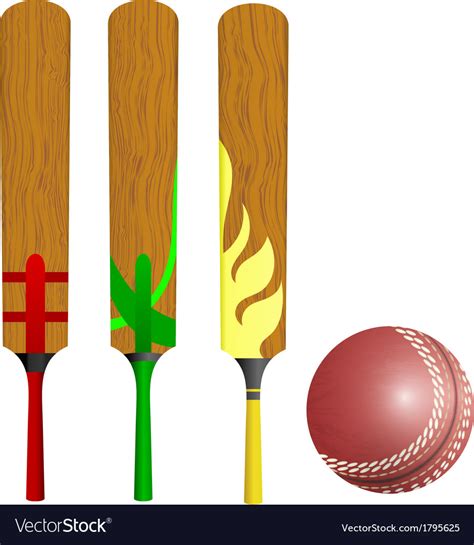 Cricket Bats And Ball Royalty Free Vector Image