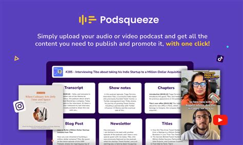 Podsqeeze For Podcast Content Creation