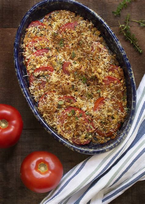 Baked Sliced Tomato Gratin With Parmesan Breadcrumbs Just A Little