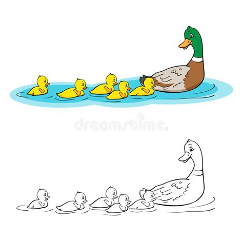 Donald hit by a soccer ball pdf link. Coloring Book. Mother Duck And Ducklings. Stock Vector ...