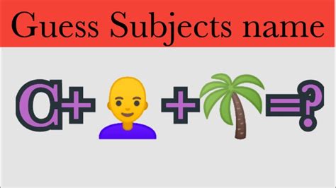 Title Emoji Riddles Challenge Guess The Subject Name 🤔 Youtube