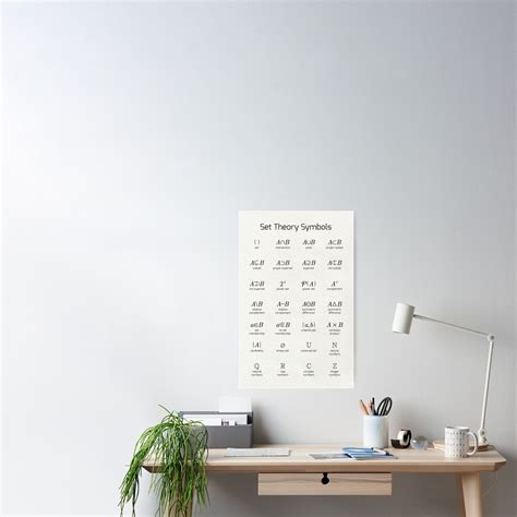 Set Theory Symbols Poster By Coolmathposters Redbubble