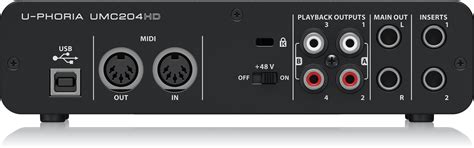 Behringer Umc204hd Audiophile 2x4 Usb Audio Interface With Midas Mic