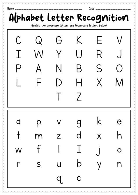 9 Printable Preschool Alphabet Worksheets Letter Recognition Etsy