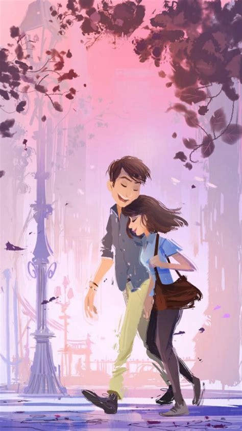 60 Cute Love Couple Phone Wallpapers Cute Love Cartoons Animated