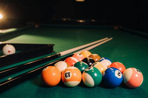 Billiard Table With Green Surface And Balls In The 2HWMZNZ Scaled 