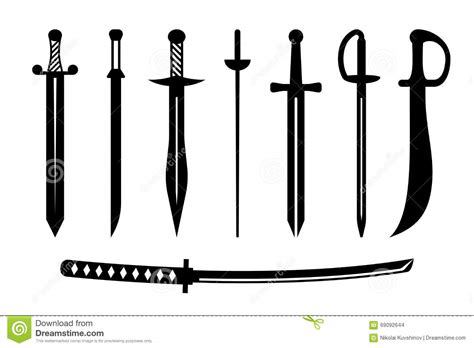 Projeto Antigo Da Arma Da Espada Ilustração Do Vetor Ilustração De