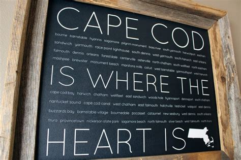 Cape Cod Is Where The Heart Is Word Art Print Black With Etsy