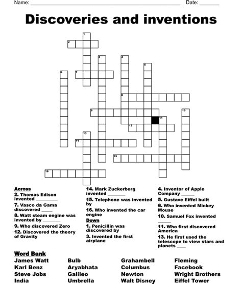 Inventors And Their Inventions Word Scramble Wordmint