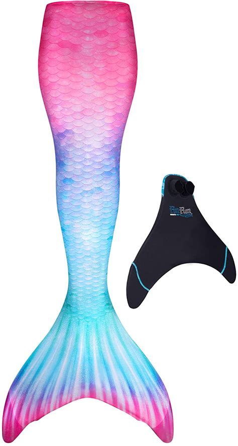 Fin Fun Sparkle Mermaid Tails With Monofin For Swimming Kid And Adult