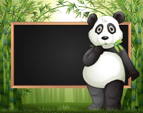 Border Template With Panda And Bamboo Panda Art Border Templates