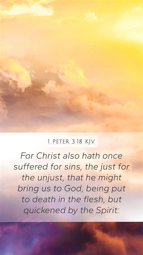 1 Peter 318 Kjv Mobile Phone Wallpaper For Christ Also Hath Once