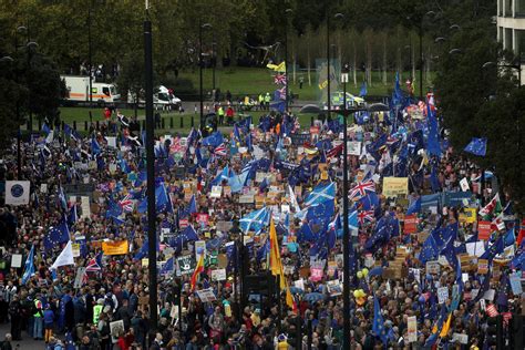 Anti Brexit Protesters Descend On London As Parliament Debates The