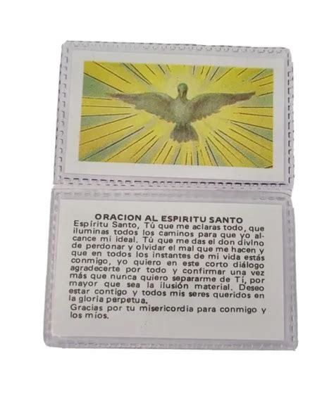 25 Holy Spirit Small Laminated Holy Prayer Card Espíritu Santo