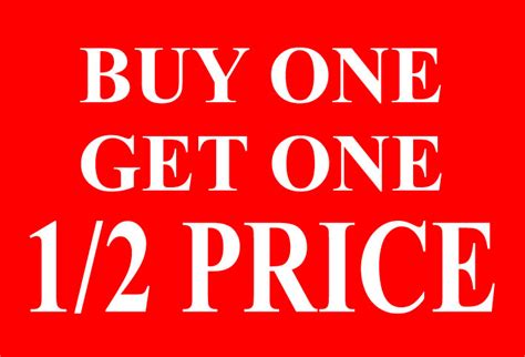 Star Shop Buy One Get One 12 Price Double Side Printed Sign Card