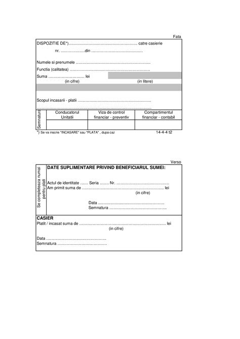 Pdf Model De Dispozitie De Plataincasare Soare Accounting De Plata