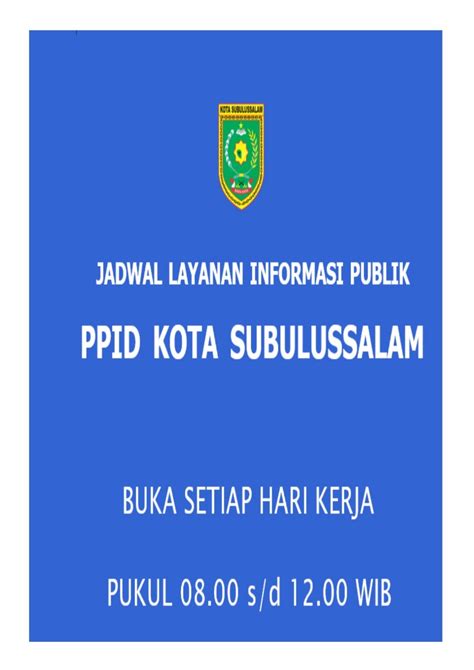 Jadwal Pelayanan Informasi Publik1