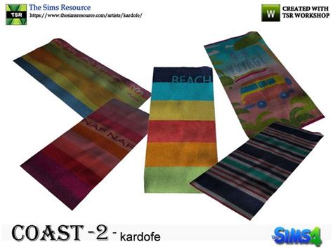 Beach Towels 5 Different Options Found In Tsr Category Sims 4 Rugs
