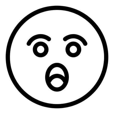 Surprised Face Icon Outline Style 15891911 Vector Art At Vecteezy