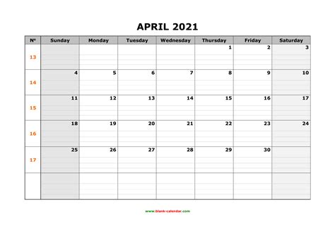 Downloadcalendar April 2021 Printable April 2021 Calendar Box And
