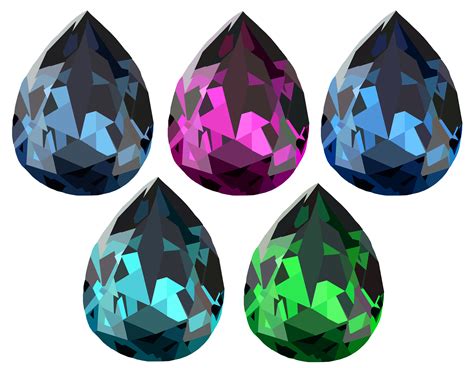 Tear Drop Crystal Set Vectors Done In Via Illustrator Created It