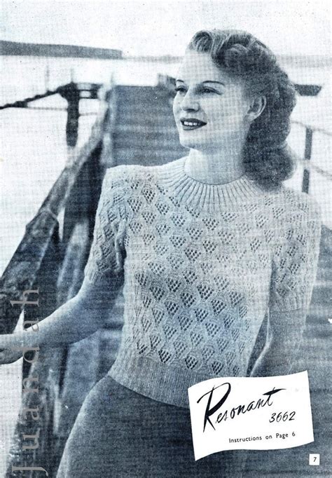 vintage knitting patterns 1940s fashion women s knits etsy
