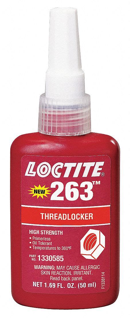Loctite 263 Series High Strength Primerless Threadlocker Red Liquid