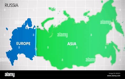 La División De Europa Y Asia En El Mapa La Ciudad De Ekaterimburgo