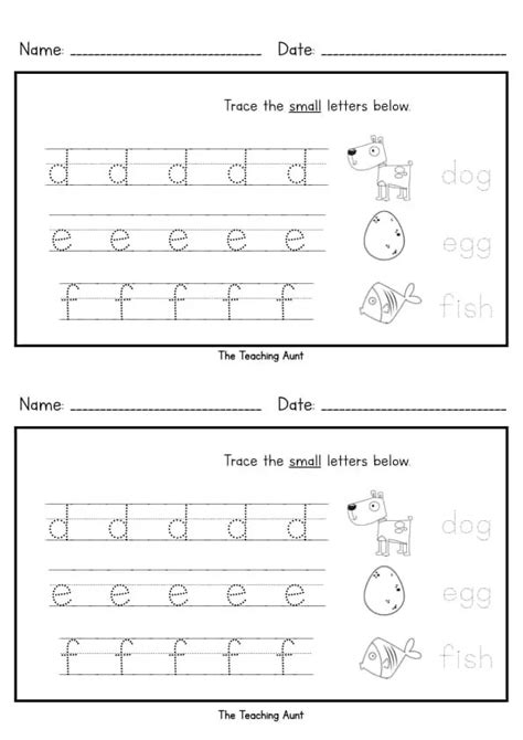 Lowercase Letters Tracing Worksheets Set 2 The Teaching Aunt