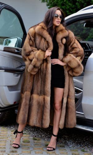 New Russian Sable Fur Long Swinger Coat Class Mink Fox Lynx Chinchilla