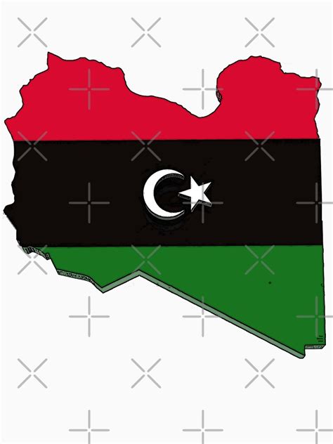 Libya Map With Libyan Flag T Shirt By Havocgirl Redbubble