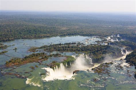 Iguazu Falls Helicopter View Argentina Stock Photo Image Of Jungle