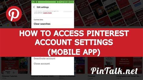 How To Access Pinterest Account Settings Mobile App Pintalk Net