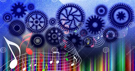 Technology Music Background With Cogs Technology Web Background