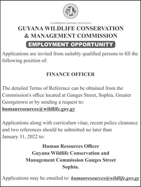 Guyana Wildlife Conservation And Management Commission Employment