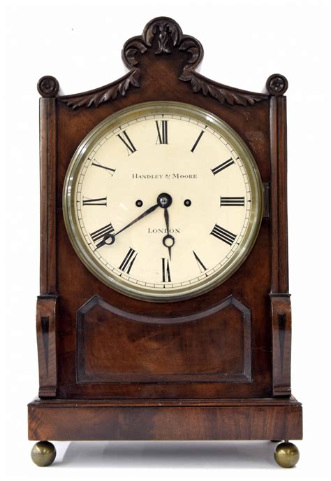 English Mahogany Double Fusee Bracket Clock The 9 Cream Dial Signed Handley And Moore London