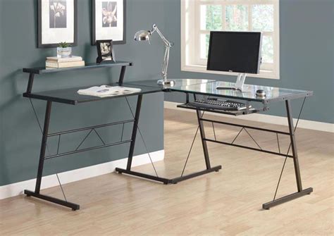 Find corner desk in desks | buy or sell a desk in kitchener / waterloo. I 7172 - BLACK METAL L SHAPED COMPUTER DESK WITH TEMPERED ...