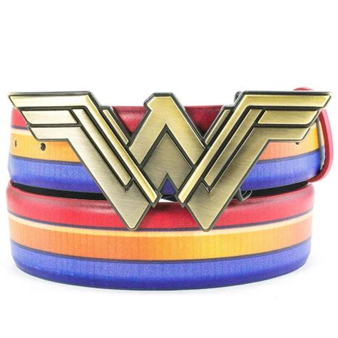 Wonder Woman Red Gold And Blue Belt With Gold Symbol Buckle