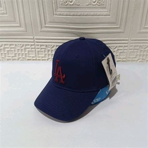 Baseball Cap La Mlb Navy Logo Maroon Premium High Quality Full Tag