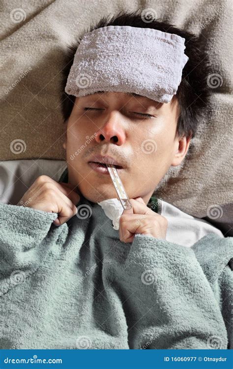 Sick Person Stock Image Image Of Asian Cold Rest Thermometer 16060977