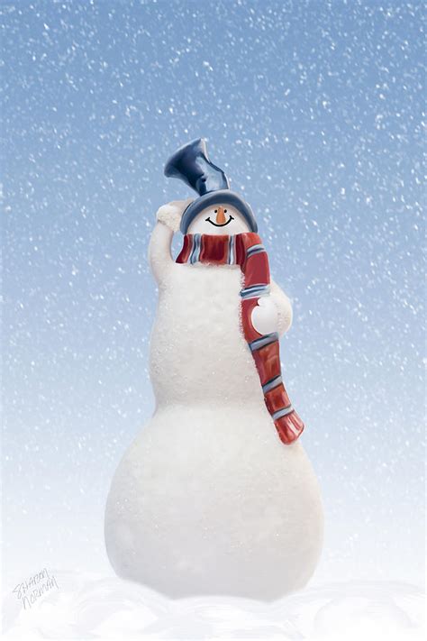 Whimsical Snowman Digital Art By Sharalee Art Fine Art America