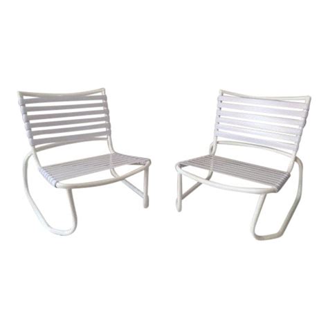 White Tropitone Sand Chairs A Pair Chairish