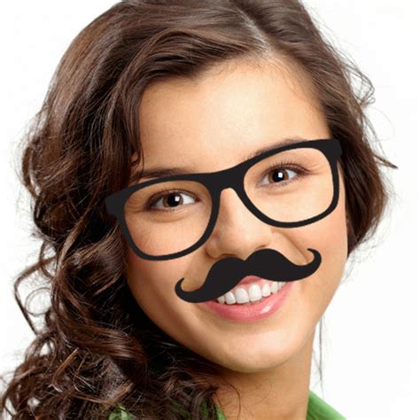 add vintage glasses  hipster mustache   face photo