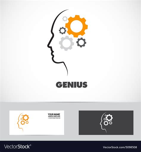 Genius Gear Mind Logo Royalty Free Vector Image