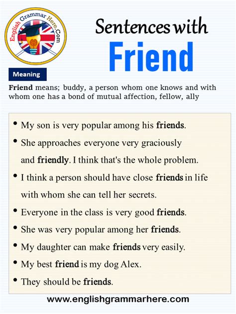 Sentences With Friend Friend In A Sentence And Meaning English