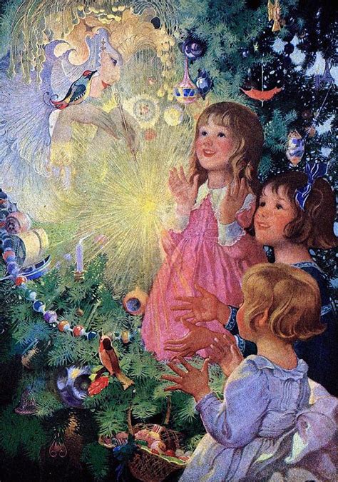 The Christmas Fairy Vintage Christmas Illustration Digital Christmas